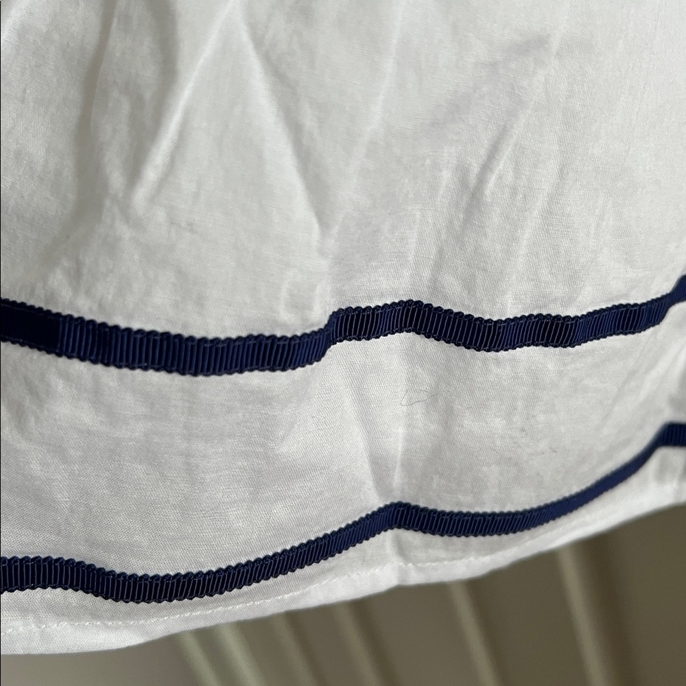 Crewcuts Girls White Flutter Sleeve Dress Navy Trim Nautical Size 10 - Picture 5 of 14